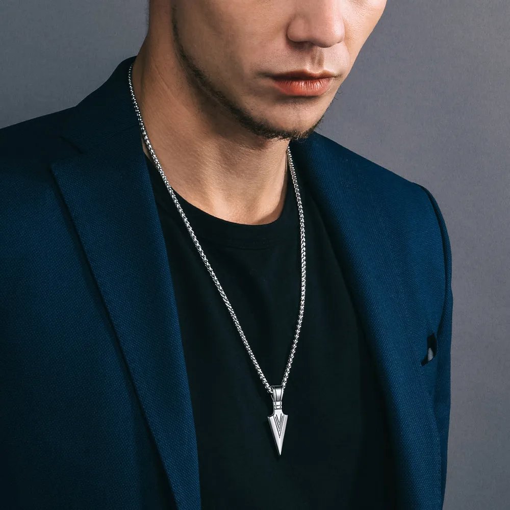 Spear Point Arrowhead Necklace Pendant For Men sold by FaithHeart product image thumbnail 2