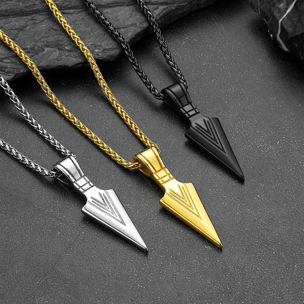 Spear Point Arrowhead Necklace Pendant For Men sold by FaithHeart product image thumbnail 3