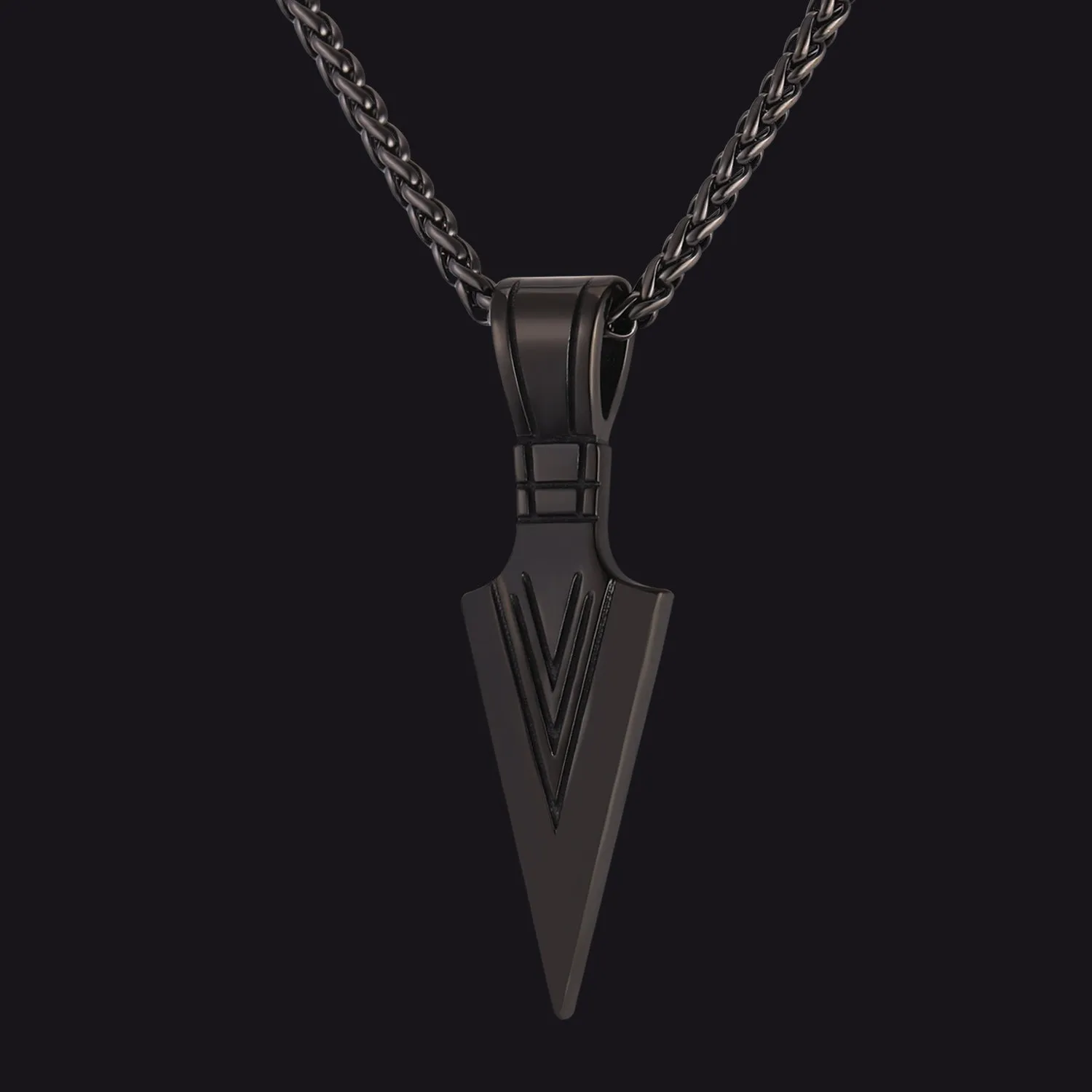 Spear Point Arrowhead Necklace Pendant For Men sold by FaithHeart