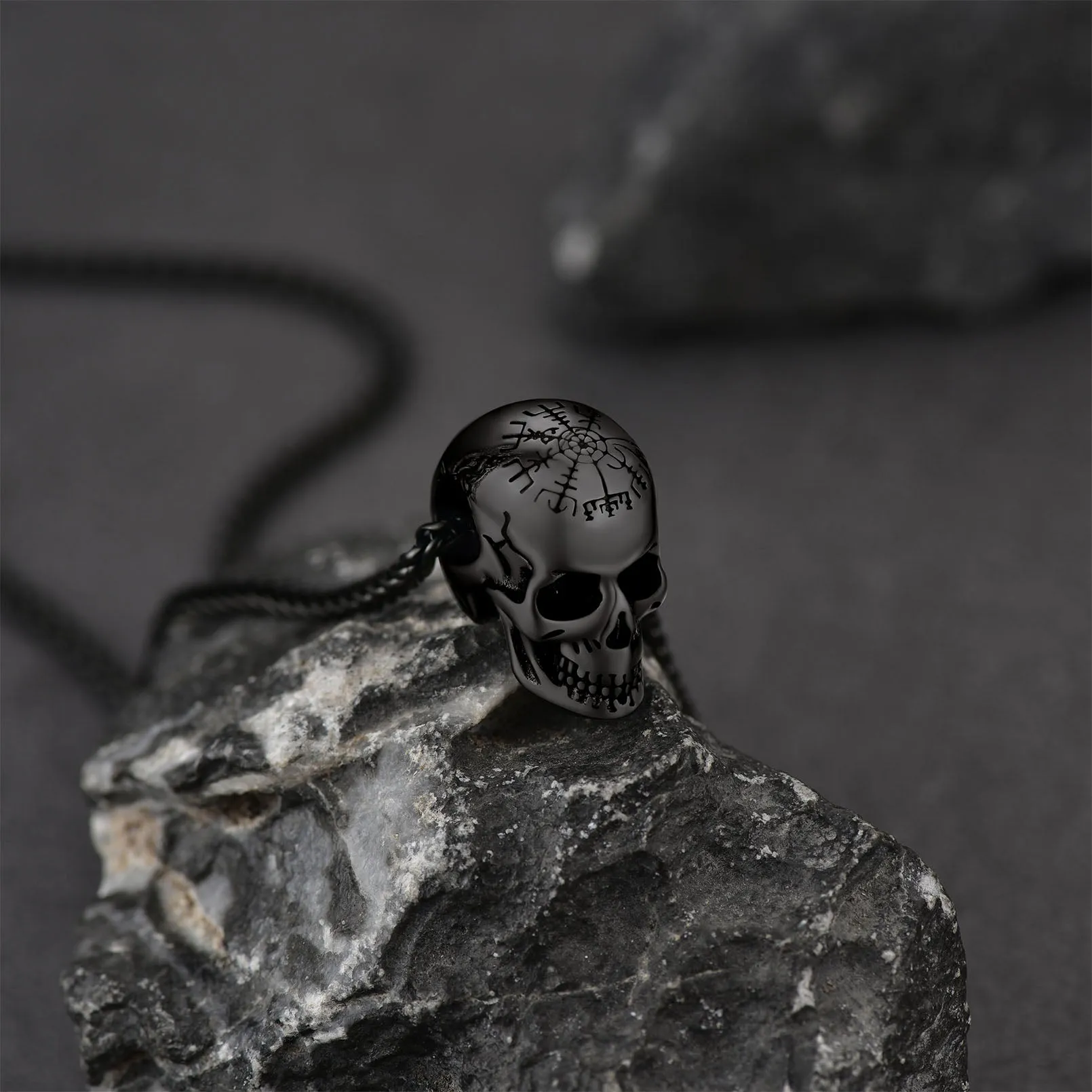 Nordic Viking Compass Skull Pendant Necklace for Men sold by FaithHeart product image thumbnail 5