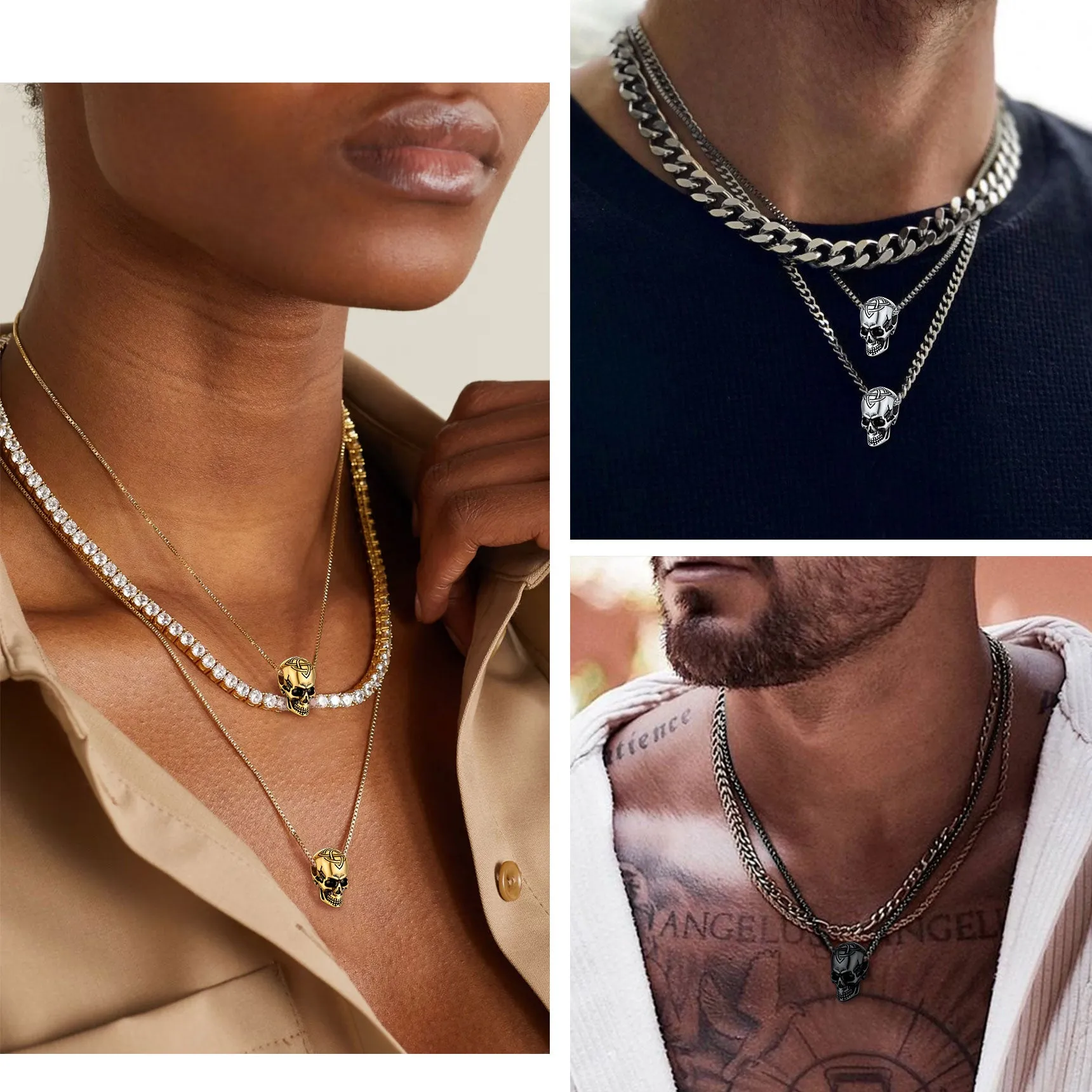 Gothic Celtic Skull Pendant Necklace for Men sold by FaithHeart product image thumbnail 2