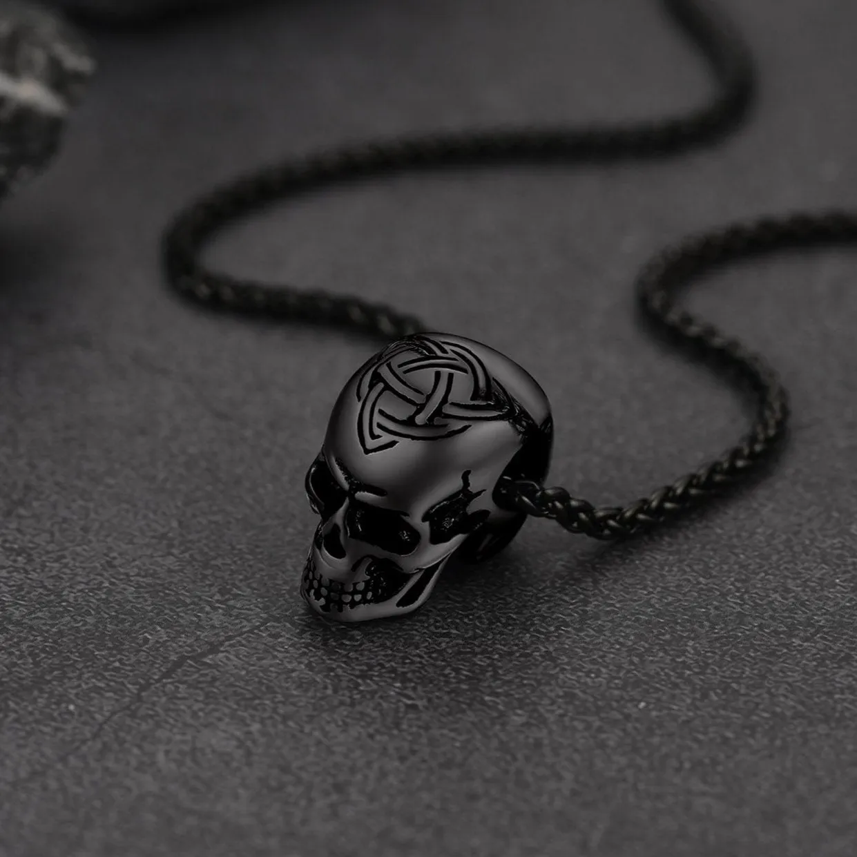 Gothic Celtic Skull Pendant Necklace for Men sold by FaithHeart product image thumbnail 5