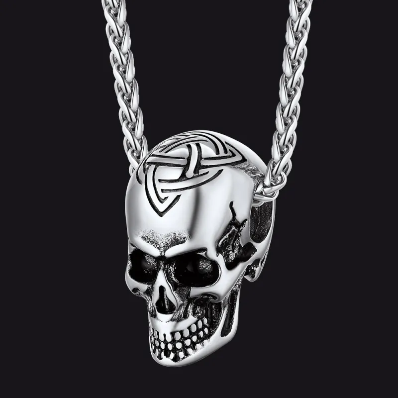 Gothic Celtic Skull Pendant Necklace for Men sold by FaithHeart