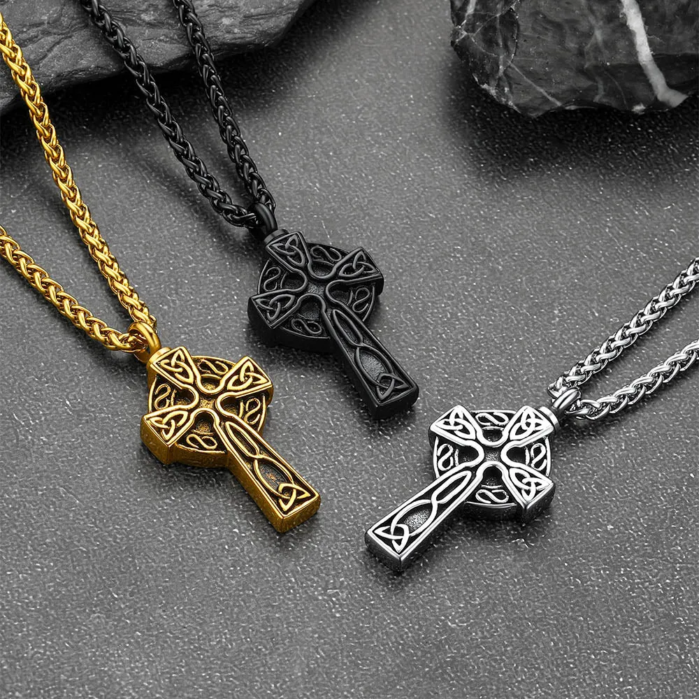 Custom Celtic Cross Urn Necklace for Ashes Cremation Jewelry sold by FaithHeart product image thumbnail 5