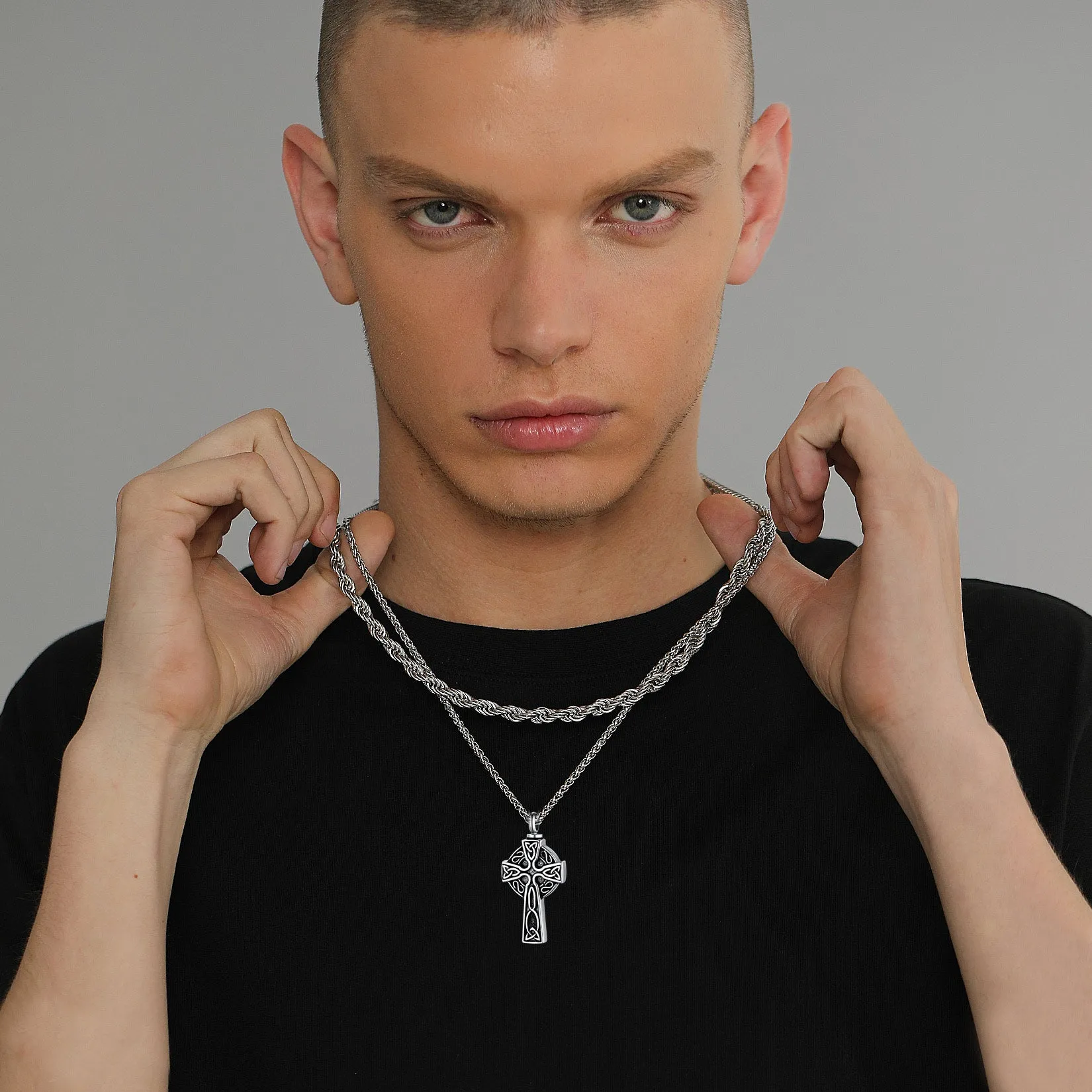 Custom Celtic Cross Urn Necklace for Ashes Cremation Jewelry sold by FaithHeart product image thumbnail 2