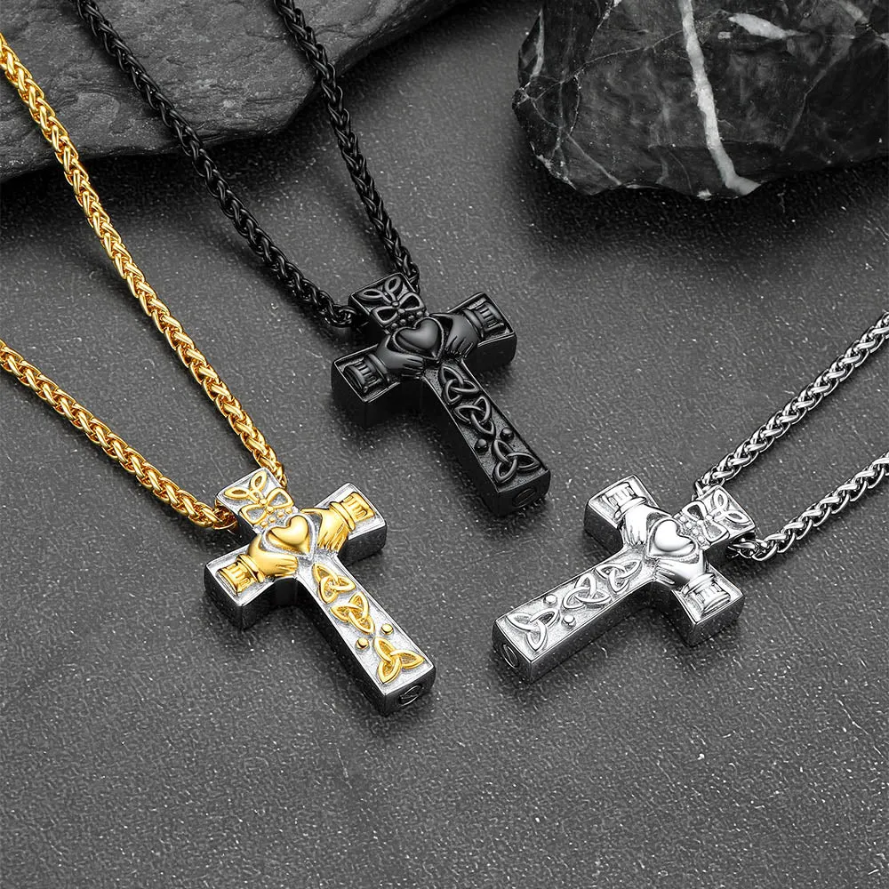Custom Celtic Cross Urn Cremation Pendant Necklace for Ashes sold by FaithHeart product image thumbnail 4