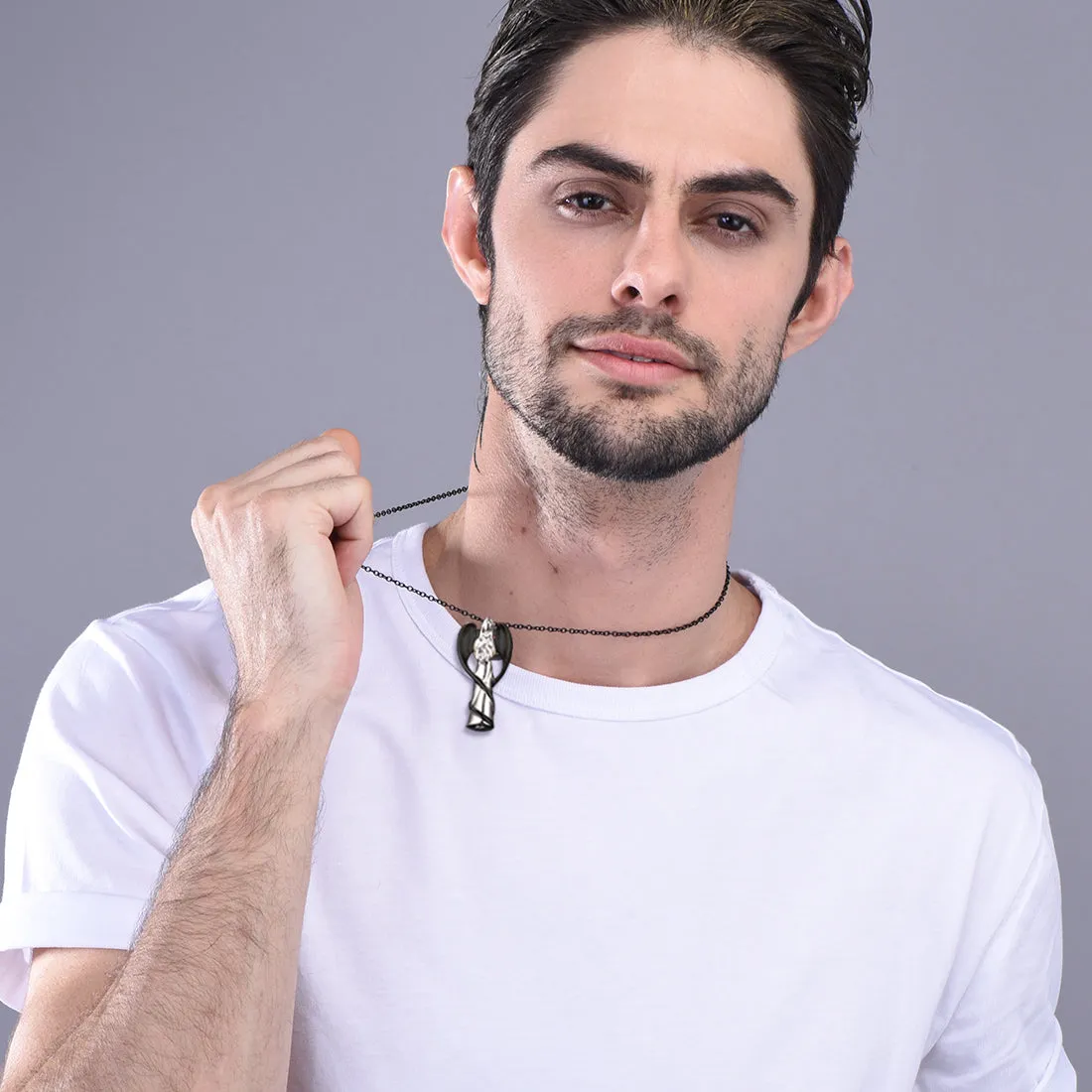 Virgin Mary Angel Wings Urn Cremation Pendant Necklace for Ashes sold by FaithHeart product image thumbnail 2