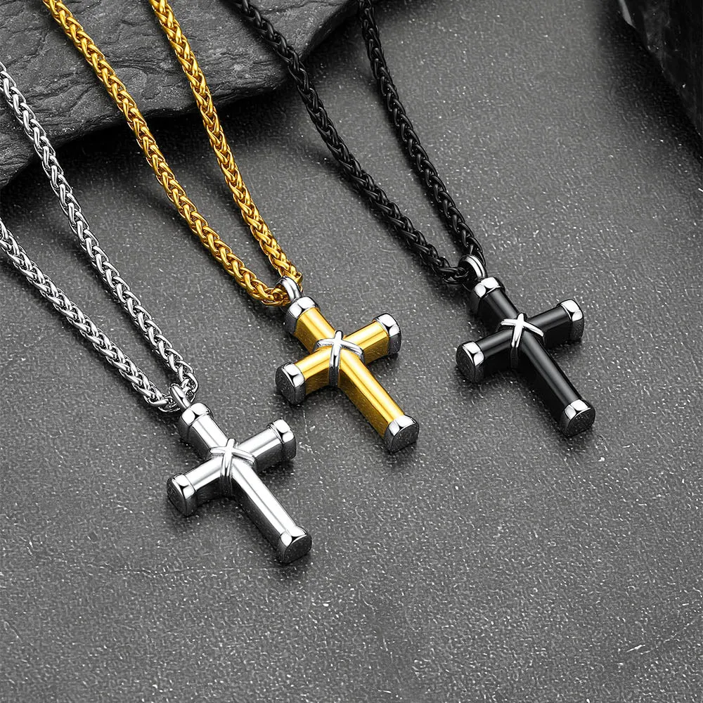 Customized Cross Cremation Urn Necklace Memorial Jewelry for Men sold by FaithHeart product image thumbnail 3