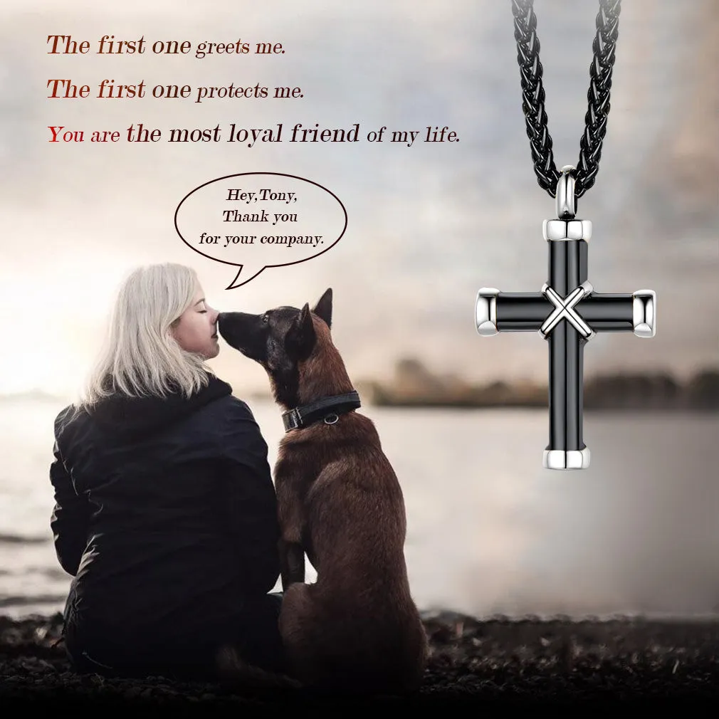 Customized Cross Cremation Urn Necklace Memorial Jewelry for Men sold by FaithHeart product image thumbnail 4