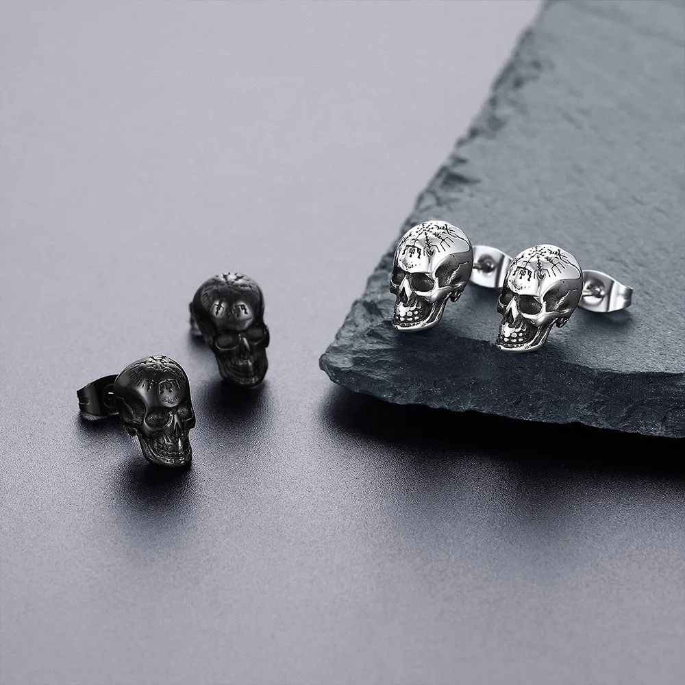 Viking Skeleton Skull Stud Earrings for Men sold by FaithHeart product image thumbnail 3