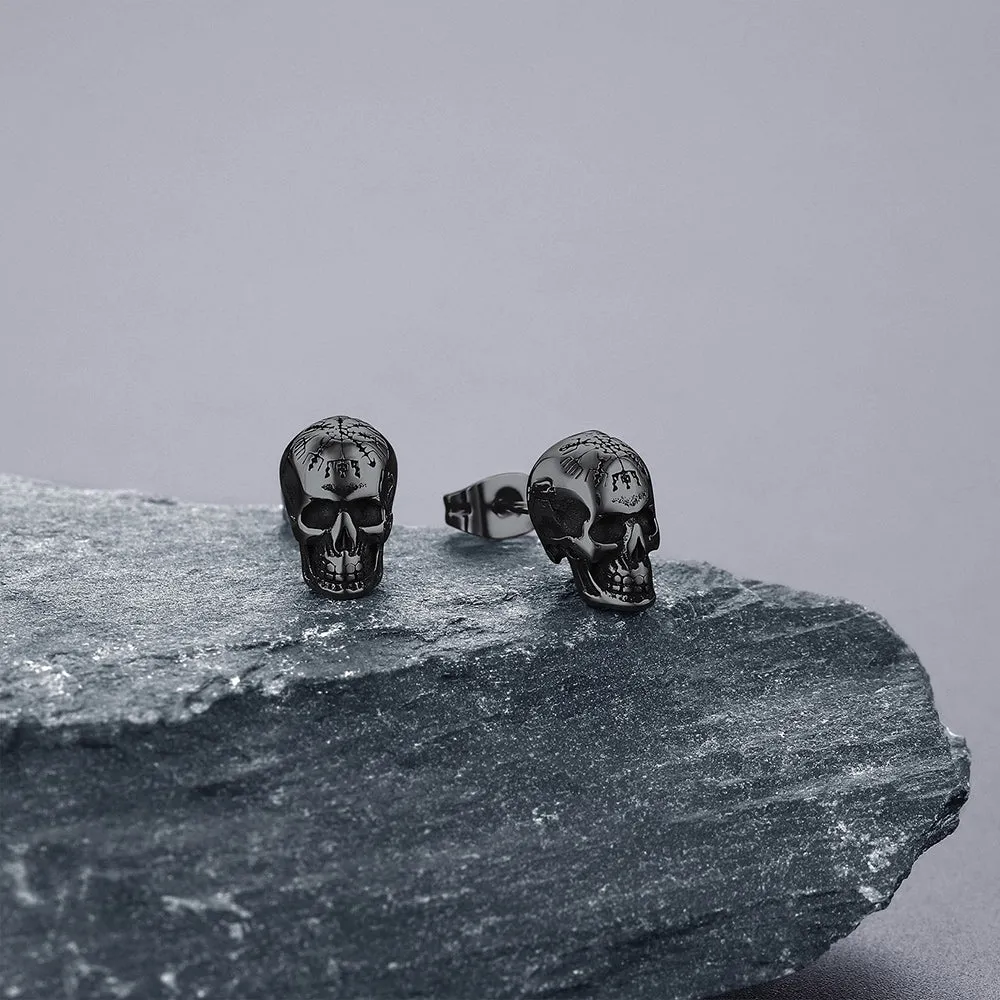 Viking Skeleton Skull Stud Earrings for Men sold by FaithHeart product image thumbnail 5
