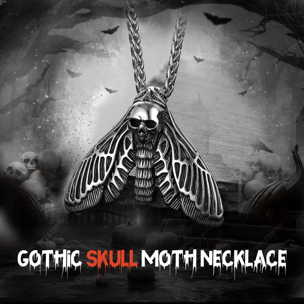 Cool Gothic Skull Moth Necklace for Men Boys sold by FaithHeart product image thumbnail 5