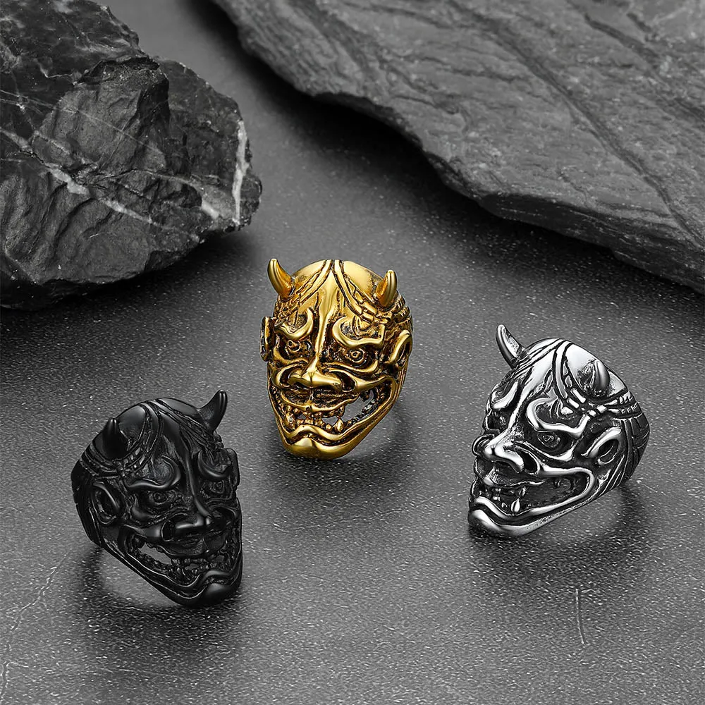 Gothic Hannya Mask Demon Ring for Men sold by FaithHeart product image thumbnail 3