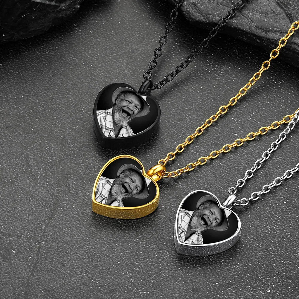 Custom Heart Urn Picture Pendant Necklaces for Ashes sold by FaithHeart product image thumbnail 3