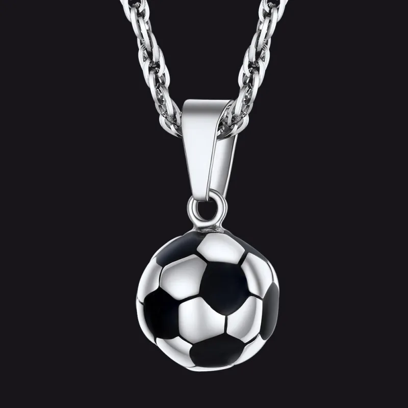 Soccer Football Necklace Lucky Charm for Men Ball Fans sold by FaithHeart