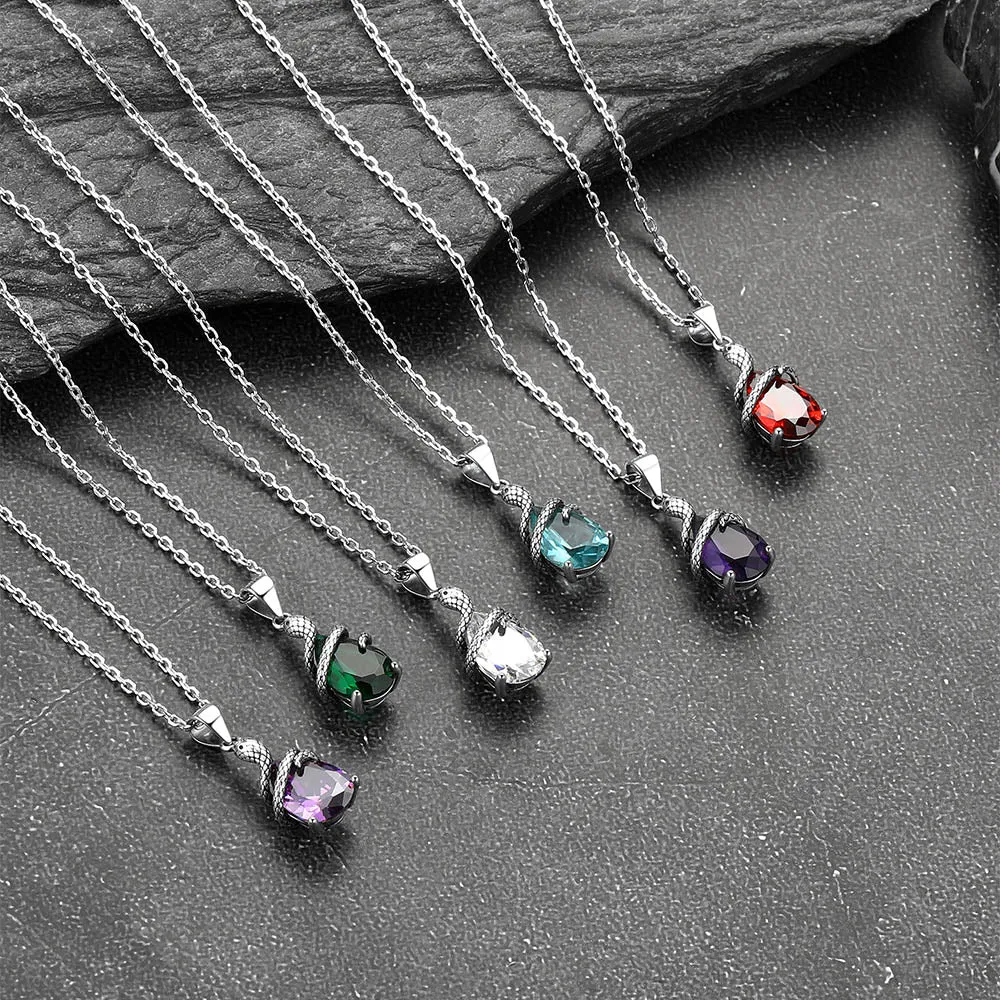 Crystal Snake Wrap Clear Quartz Birthstone Necklace sold by FaithHeart product image thumbnail 5