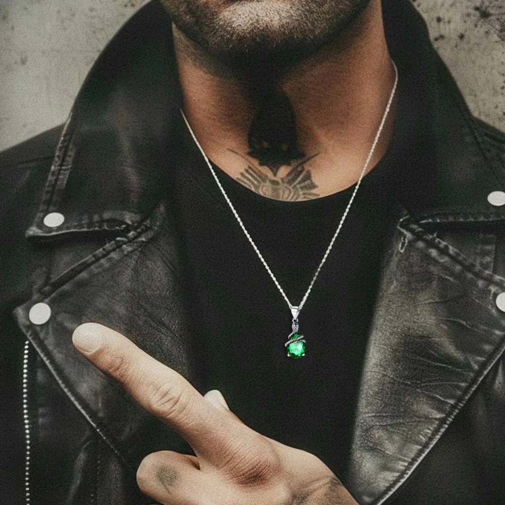 Crystal Snake Wrap Clear Quartz Birthstone Necklace sold by FaithHeart product image thumbnail 2