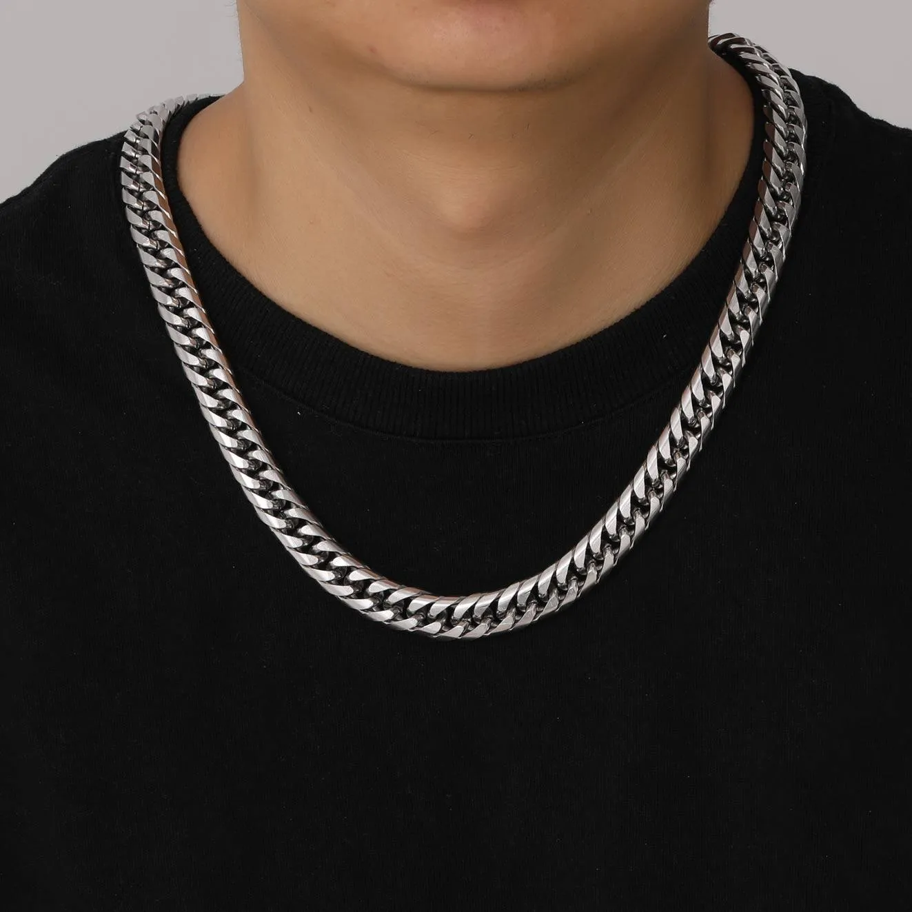 Thick Miami Cuban Curb Chain Necklace for Men Women sold by FaithHeart product image thumbnail 2