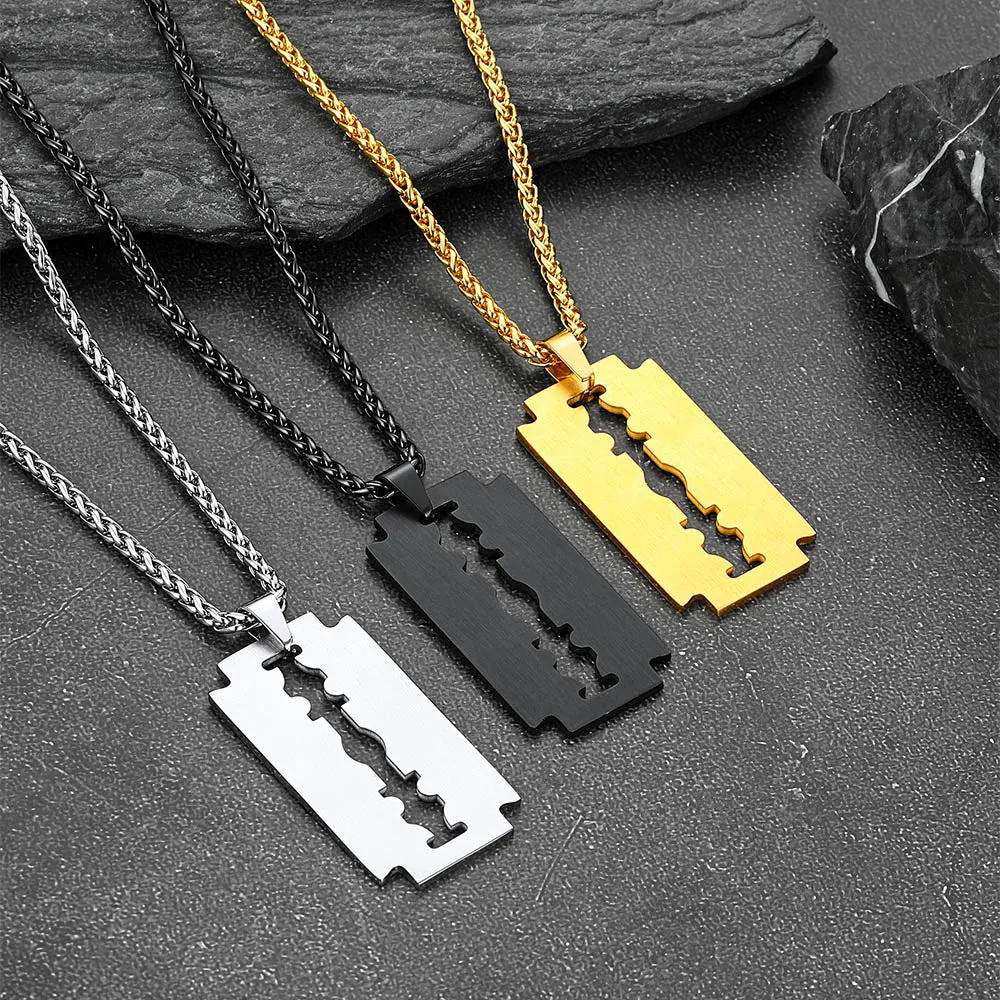 Eboy Razor Blade Dog Tag Pendant Necklace for Men sold by FaithHeart product image thumbnail 4