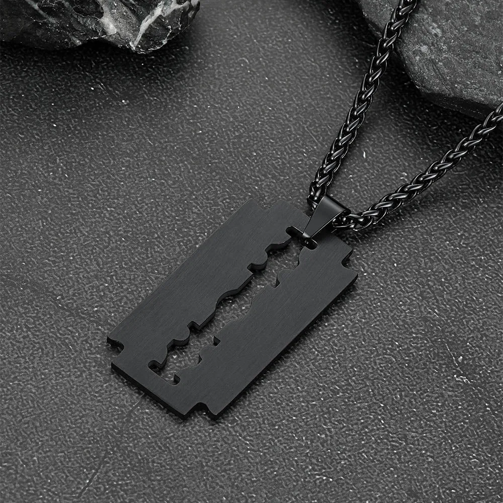 Eboy Razor Blade Dog Tag Pendant Necklace for Men sold by FaithHeart product image thumbnail 5