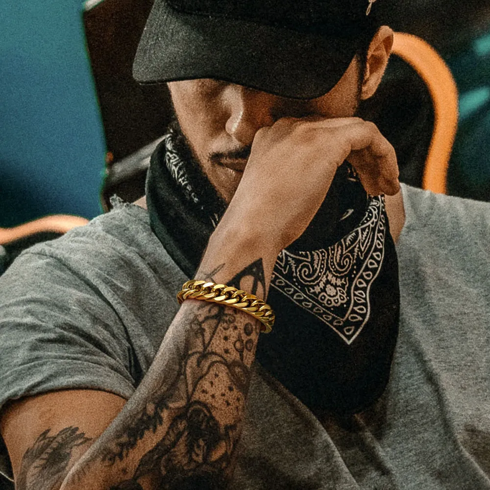 Thick Cuban Link Bracelet for Men in Stainless Steel sold by FaithHeart product image thumbnail 2