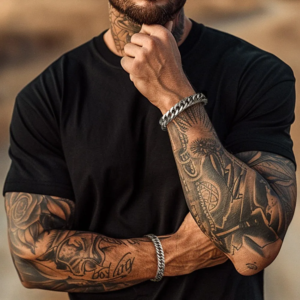 Thick Cuban Link Bracelet for Men in Stainless Steel sold by FaithHeart product image thumbnail 3