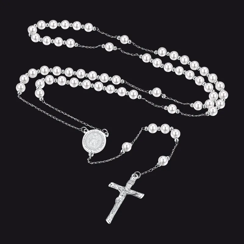 Catholic Virgin Mary Rosary Beads Necklace for Men Women sold by FaithHeart