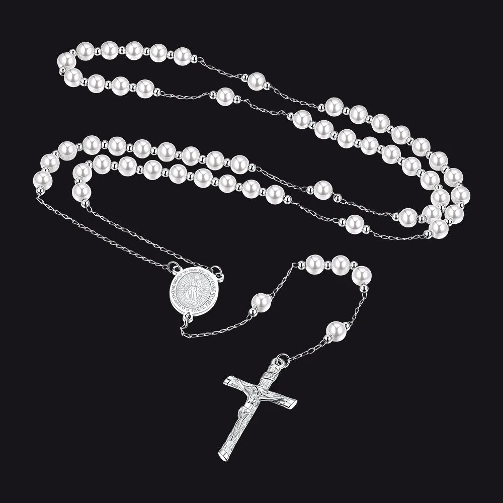 Catholic Virgin Mary Rosary Beads Necklace for Men Women sold by FaithHeart