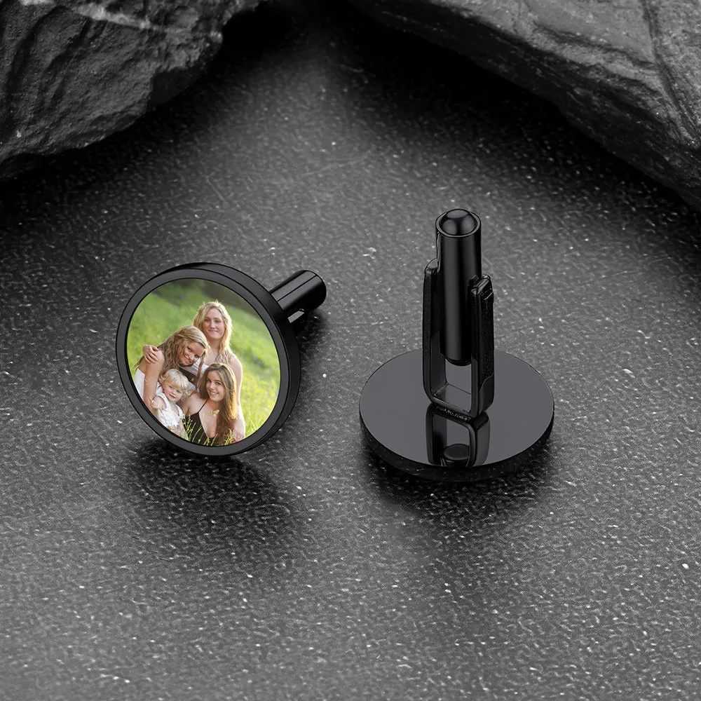 Customized Wedding Round Photo Cufflinks for Men sold by FaithHeart product image thumbnail 5