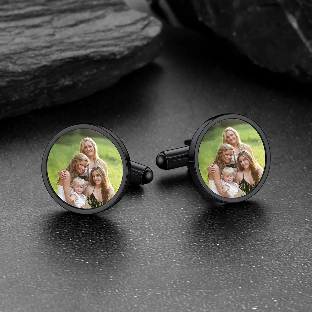 Customized Wedding Round Photo Cufflinks for Men sold by FaithHeart product image thumbnail 4