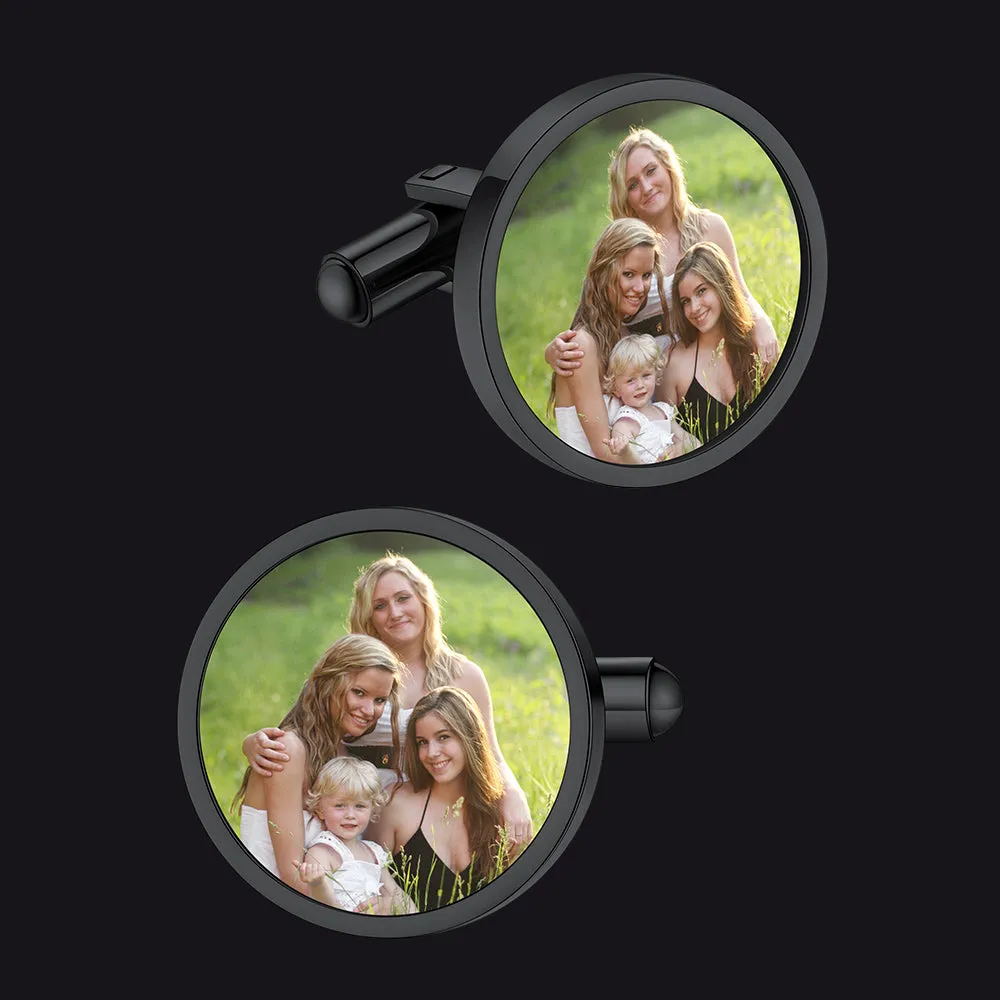 Customized Wedding Round Photo Cufflinks for Men sold by FaithHeart