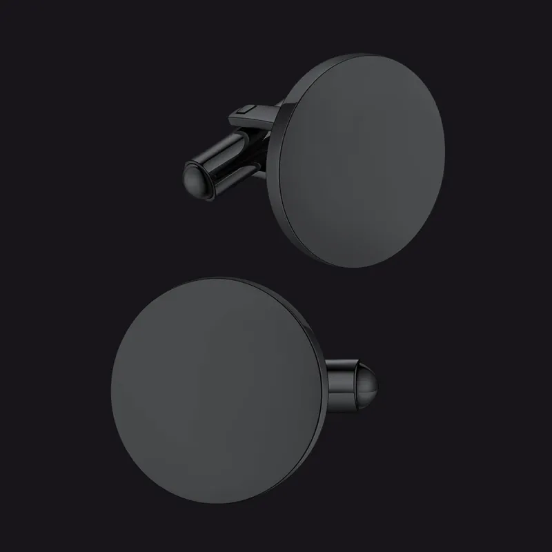 Custom Engraved Text Round Cufflinks for Men sold by FaithHeart