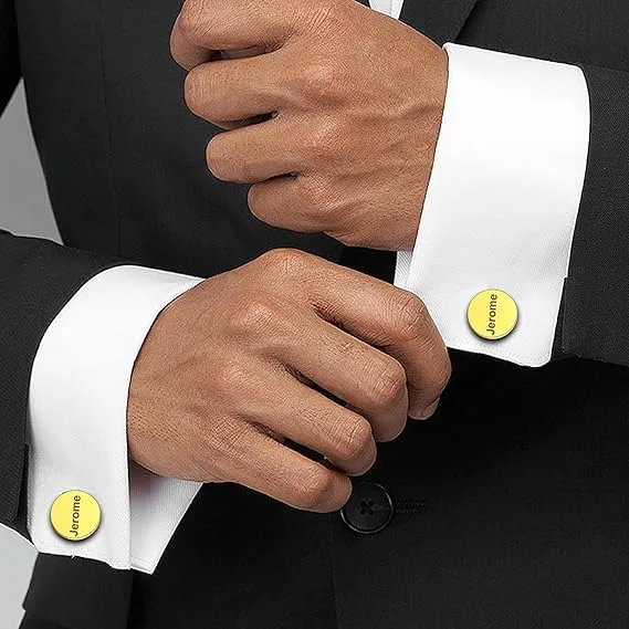 Customized Engraved Round Wedding Cufflinks for Men Groom sold by FaithHeart product image thumbnail 3