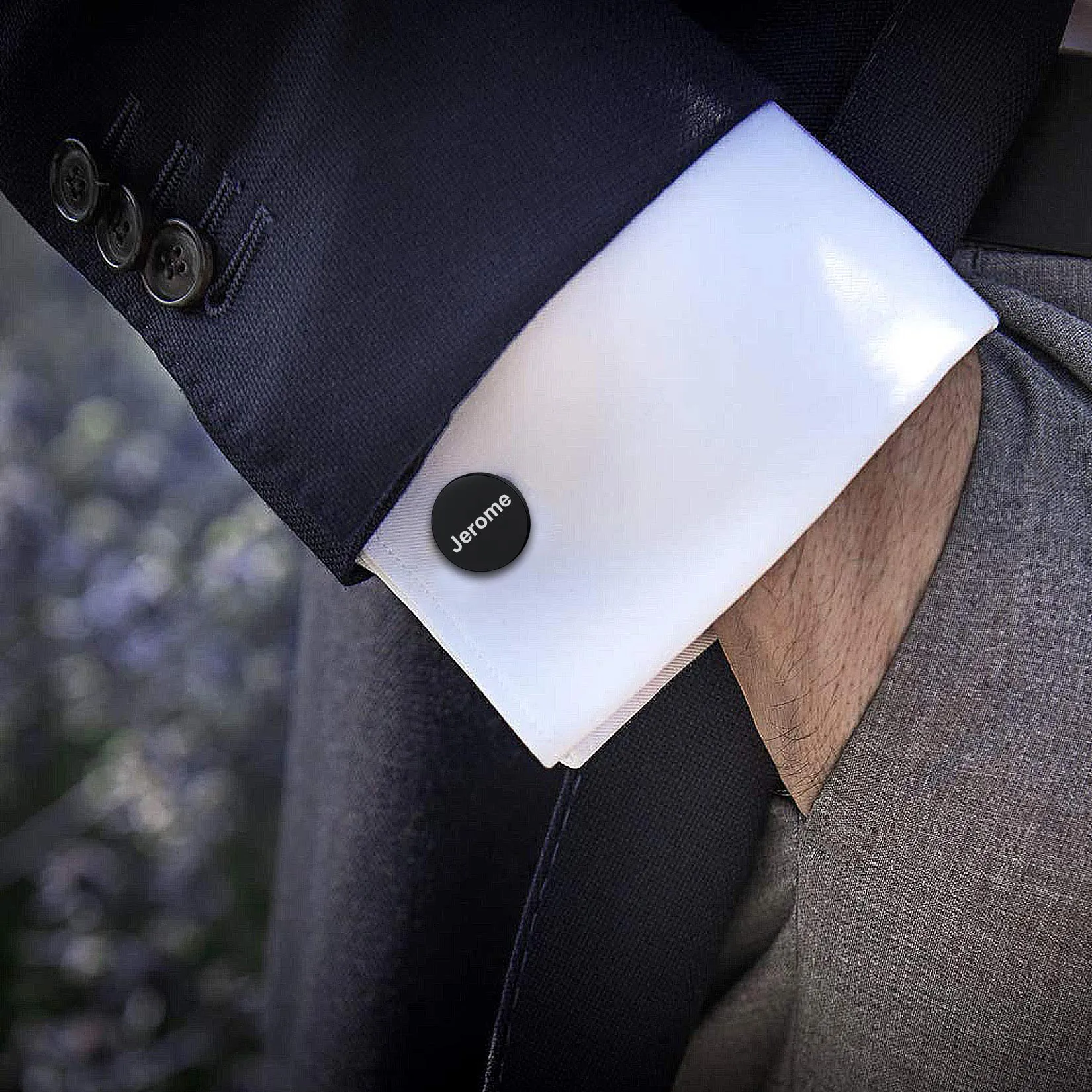 Customized Engraved Round Wedding Cufflinks for Men Groom sold by FaithHeart product image thumbnail 2