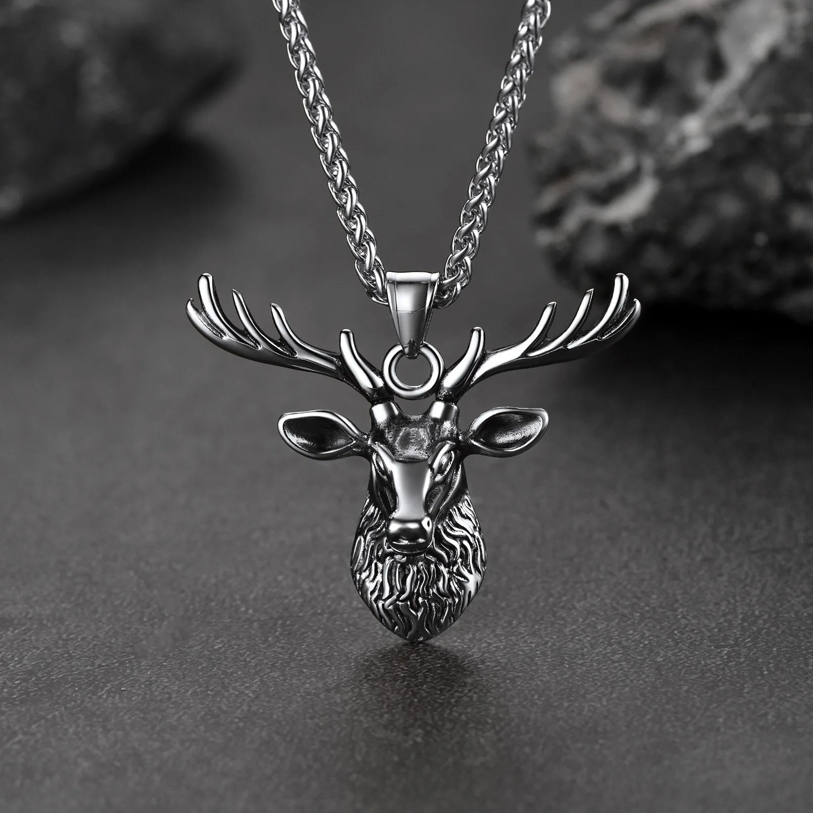 Vintage Viking Deer Necklace Pendant for Men Women sold by FaithHeart product image thumbnail 4