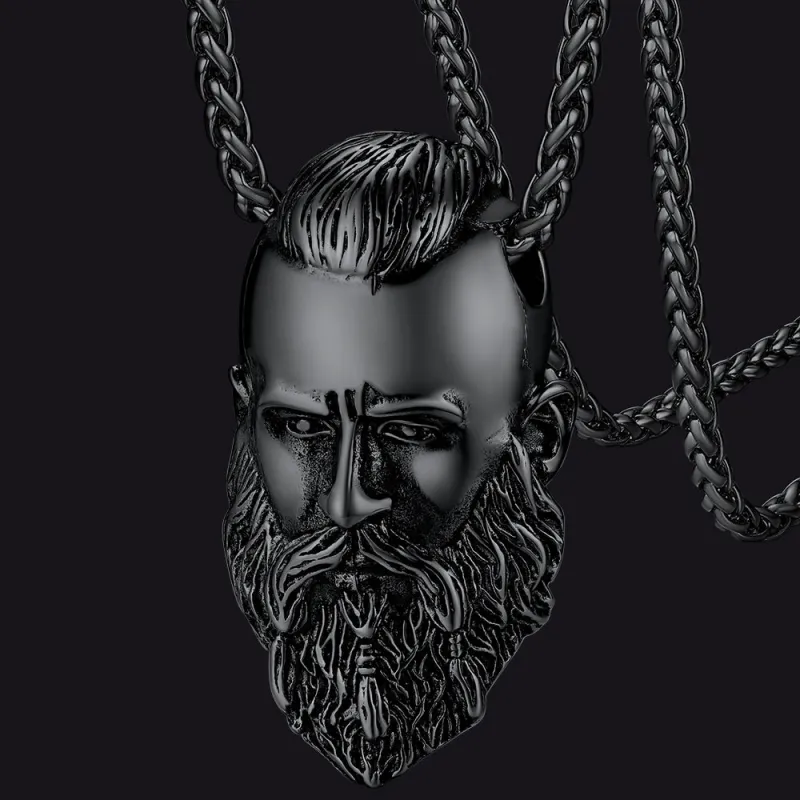 Flash Sale Nordic Viking Head Necklace Amulet Jewelry for Men Boys sold by FaithHeart