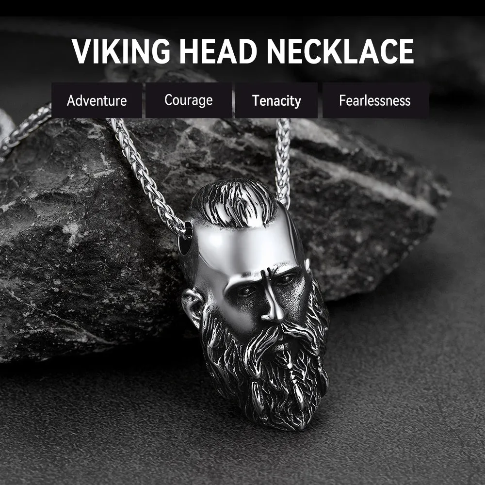 Flash Sale Nordic Viking Head Necklace Amulet Jewelry for Men Boys sold by FaithHeart product image thumbnail 4