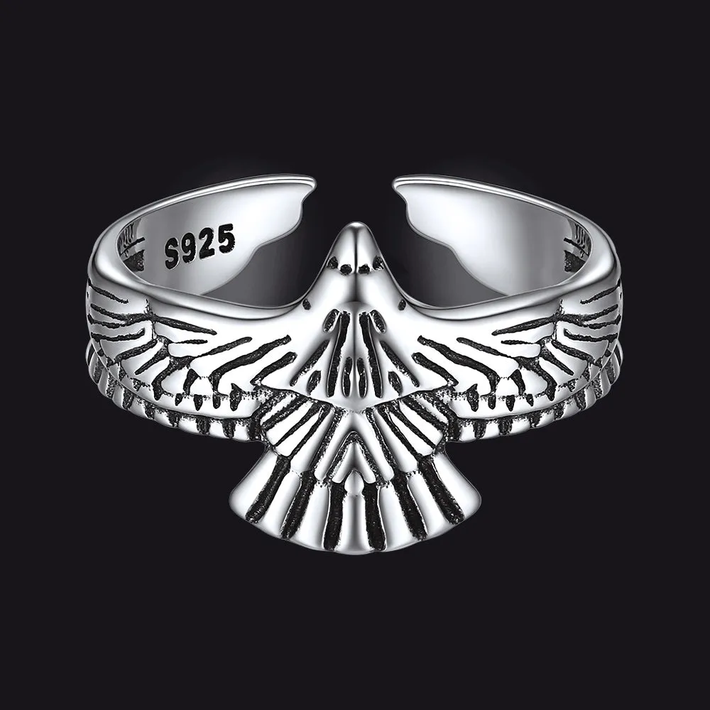 Faithheart Punk Vintage Hawk Open Adjustable Ring for Men sold by FaithHeart
