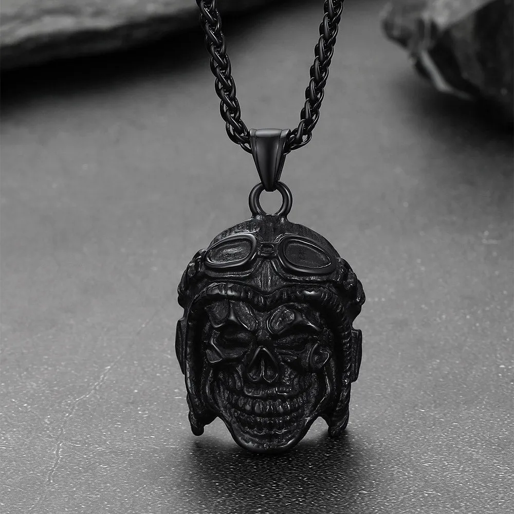 Flying Helmet Skull Antique Necklace for Men sold by FaithHeart product image thumbnail 5