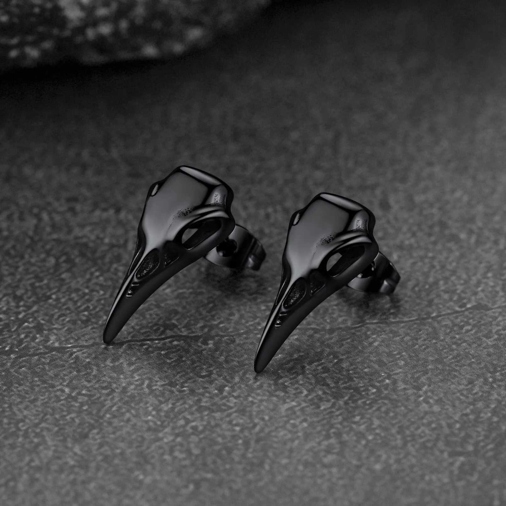 Gothic Raven Skull Stud Earring for Men sold by FaithHeart product image thumbnail 4