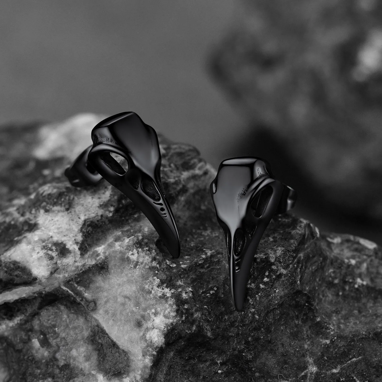 Gothic Raven Skull Stud Earring for Men sold by FaithHeart product image thumbnail 5