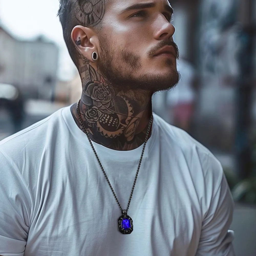 Gothic Skull Dragon Claw Crystal Necklace for Men sold by FaithHeart product image thumbnail 4