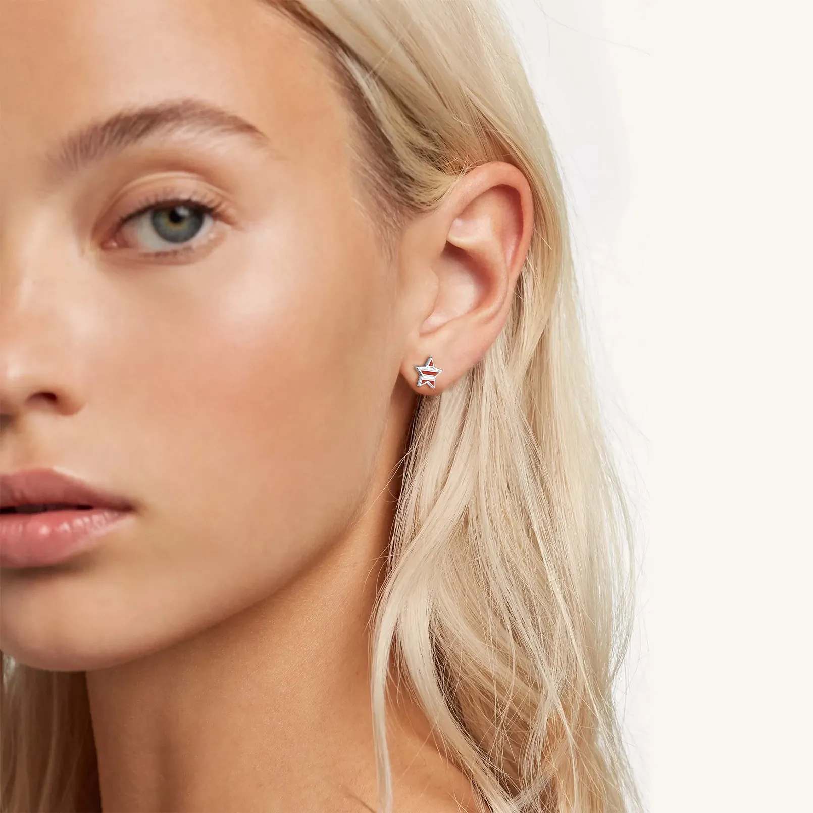 4th of July Star Earrings American Flag Studs for Women Men sold by FaithHeart product image thumbnail 2