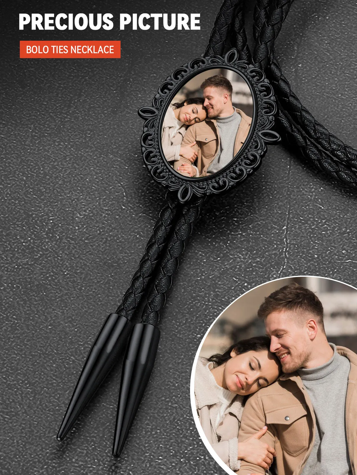 Personalized Photo Bolo Ties with Picture Memorial Gift for Men Women sold by FaithHeart product image thumbnail 5