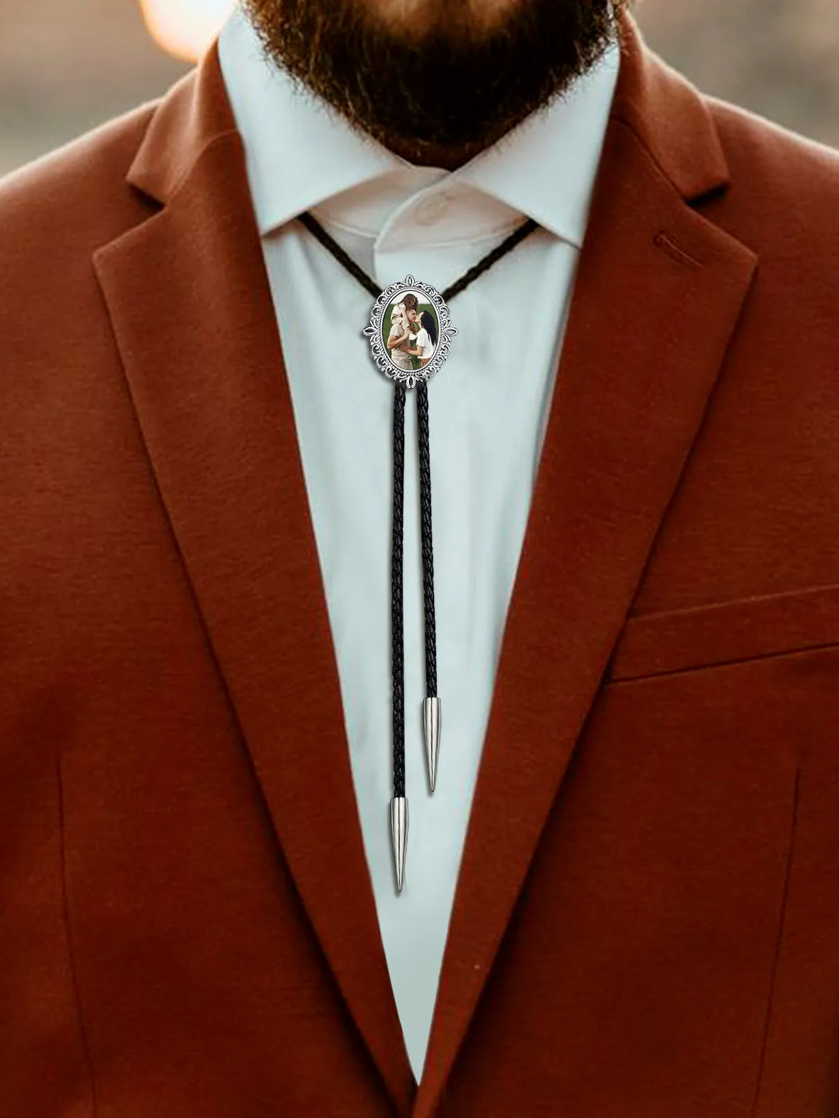 Personalized Photo Bolo Ties with Picture Memorial Gift for Men Women sold by FaithHeart product image thumbnail 2