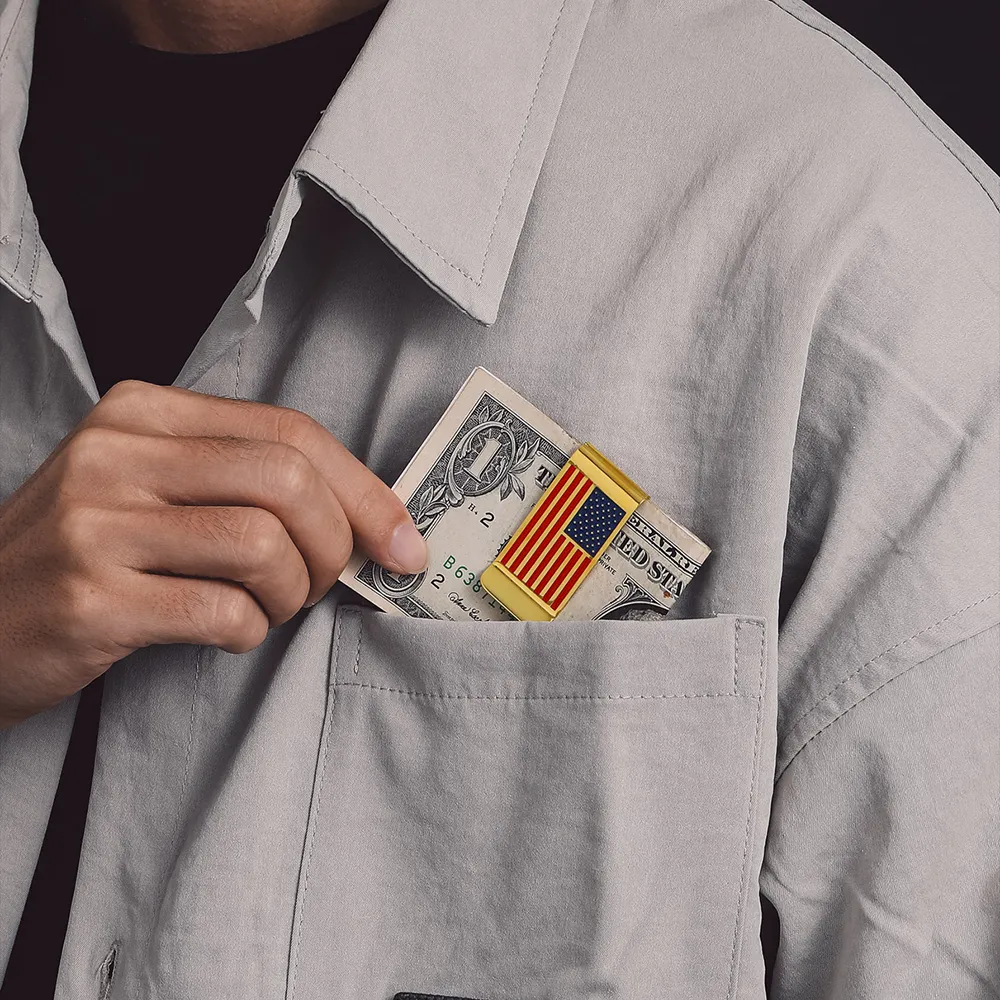 Customized American Flag Money Clips Cash Card Holder for Men sold by FaithHeart product image thumbnail 4