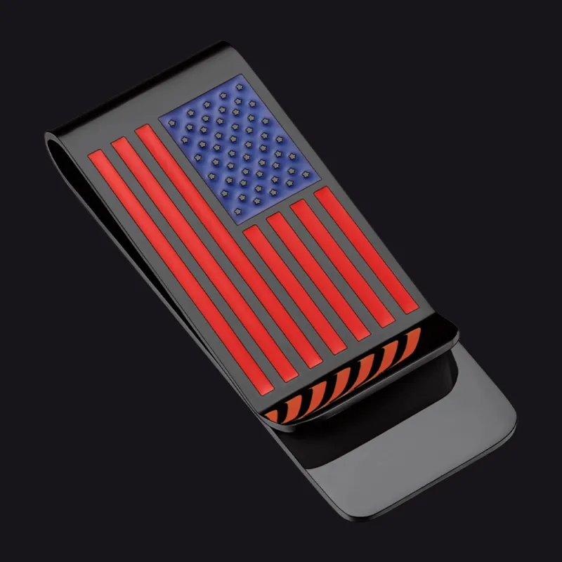 Customized American Flag Money Clips Cash Card Holder for Men sold by FaithHeart