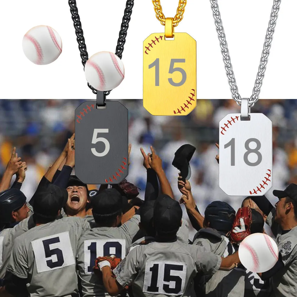 Customized Baseball Number Dog Tag Necklace for Men sold by FaithHeart product image thumbnail 4