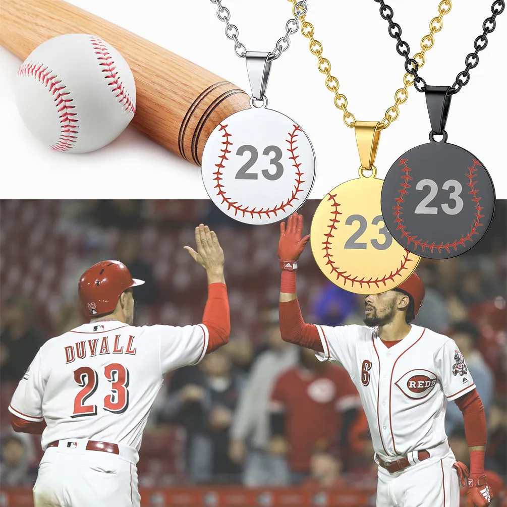 Custom Number Baseball Disc Necklace Sport Chain for Men sold by FaithHeart product image thumbnail 3