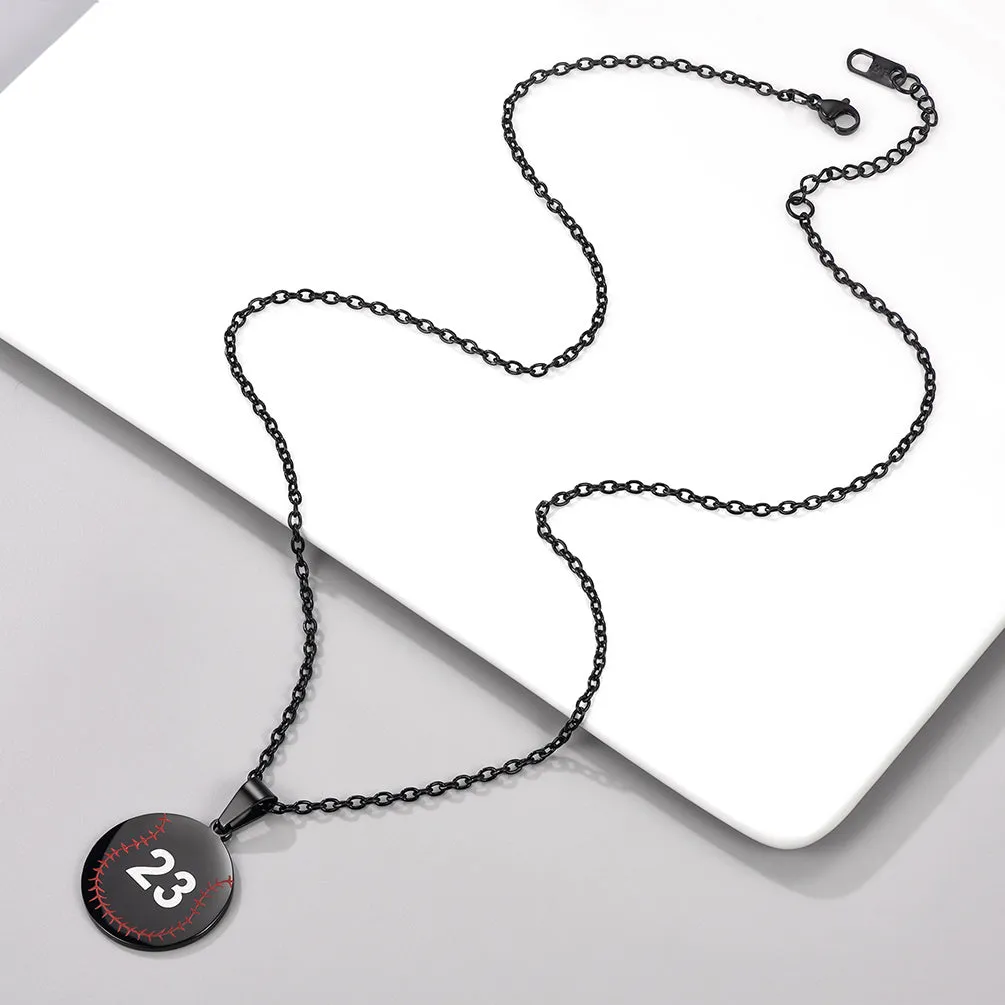Custom Number Baseball Disc Necklace Sport Chain for Men sold by FaithHeart product image thumbnail 5